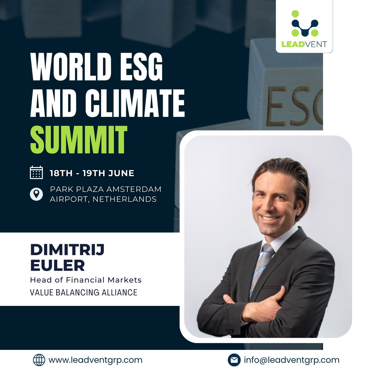 Leadvent Group (@leadvent) on Twitter photo 📍Excited to introduce Dimitrij Euler. He is the Head of Financial Markets at <a href="/valuebalancing/">Value Balancing Alliance</a>.
Obtain a pass - bit.ly/3QaaYU7
#sustainability #ESGconcerns #netzero #Renewableenergy #Greenpolicies #Sustainablefuture #Innovation #Climatesolutions #Socialimpact 📍Excited to introduce Dimitrij Euler. He is the Head of Financial Markets at <a href="/valuebalancing/">Value Balancing Alliance</a>.
Obtain a pass - bit.ly/3QaaYU7
#sustainability #ESGconcerns #netzero #Renewableenergy #Greenpolicies #Sustainablefuture #Innovation #Climatesolutions #Socialimpact