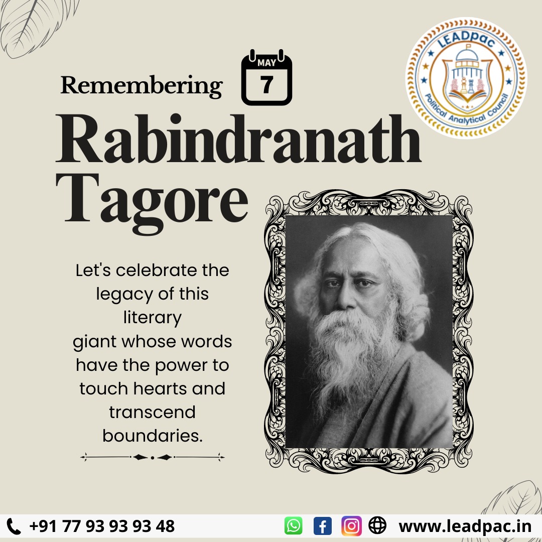 Let's celebrate the legacy of this literary giant, whose words have the power to touch hearts and transcend boundaries.
#leadpac #RabindranathTagore #TagoreJayanti #TagoreSongs #TagorePoetry #IndianLiterature #BengaliCulture #LiteraryLegend #PoetOfIndia #TagoreInspiration