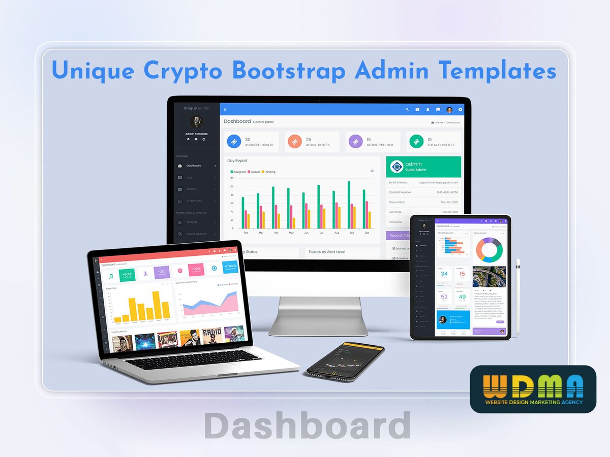 Unique - #Responsive #Bootstrap4 #AdminTemplate has 900+ HTML pages, Stock chart, Data Table and 16+ Dashboards including #cryptodashboard.
.
Check it here: themeforest.net/item/unique-re…
.
.
#envato #themeforest #Bootstrap4 #crm #CSS3 #Dashboard #webkit #ux #ui #html #css #mobileapp