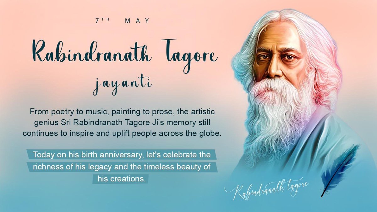 Today, we celebrate the birth anniversary of #RabindranathTagore Ji, the maestro whose words continue to enchant hearts and minds worldwide. Let's pay homage to his profound literary contributions, philosophical insights, and enduring impact on art, culture and humanity.