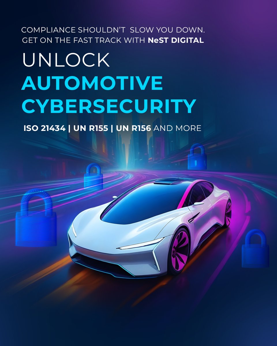 Stuck in compliance gridlock? ⛔️ NeST Digital is your #AutomotiveCybersecurity  expert!  We help achieve compliance & free your team to focus on groundbreaking tech. #ConnectedCarCompliance #ISO21434 #UNR155 #UNR156 Know more nestdigital.com/automotive-cyb…