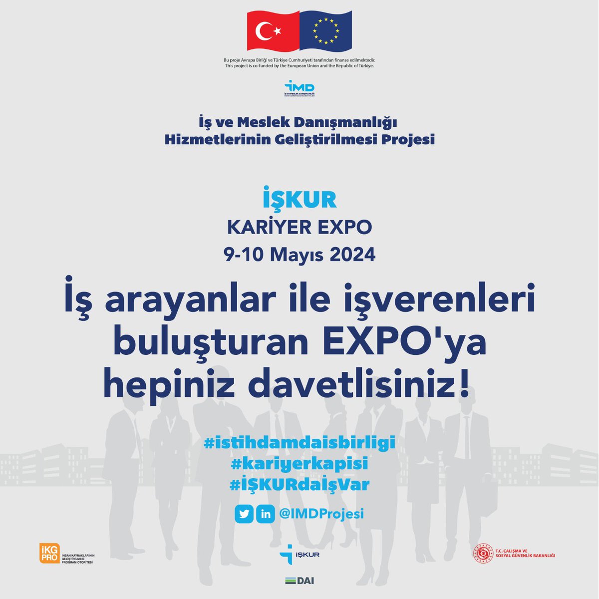 İŞKUR Kariyer EXPO 9-10 Mayıs tarihlerinde Sivas'ta! İş arayanlar ile işverenleri buluşturacak EXPO'ya hepiniz davetlisiniz!  
#kariyerkapisi #istihdamdaisbirligi #İŞKURdaİşVar #iskur #sivasiskur @TurkiyeIsKurumu