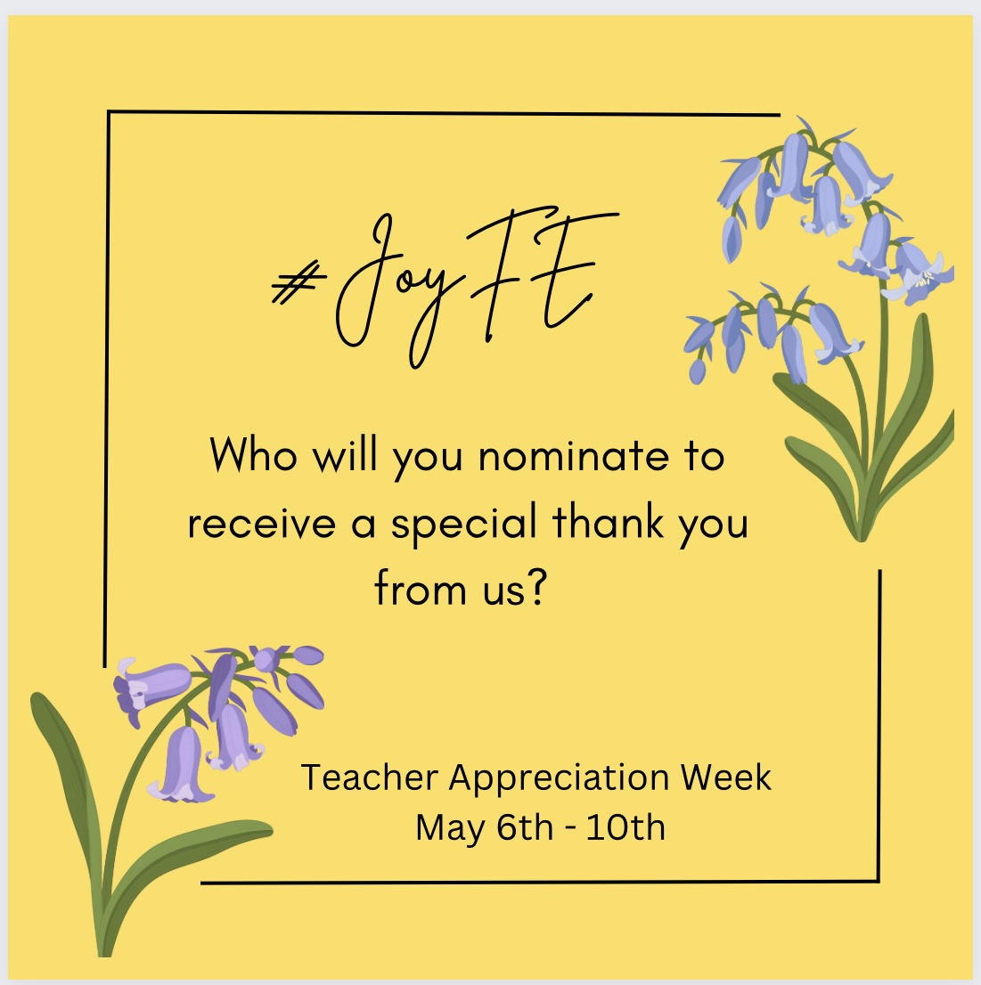 It's Teacher Appreciation Week, and a time that’s close to our hearts at JoyFE 💛

Let's give a special thank you to those amazing colleagues who inspire us every day. 

Who would you like to appreciate and why?