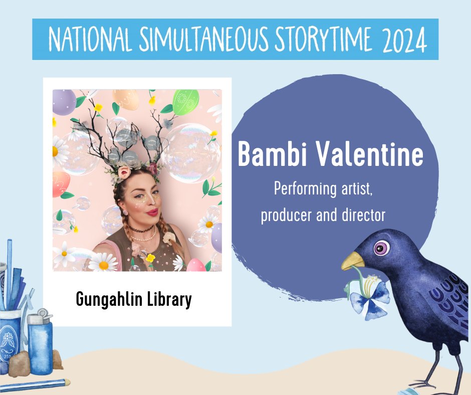 This year for National Simultaneous Storytime Libraries ACT is excited to announce special guest reader Bambi Valentine! 🕛 12:00 PM, Wednesday, 22 May 2024 📍 Gungahlin Library To learn more and register visit: library.act.gov.au/whats-new/what…! #NSS2024