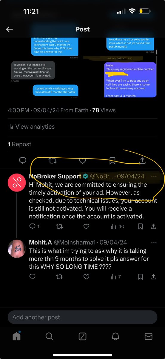 Moinsharma1's tweet image. Always same answer from past 10 months pls give me a valid reason why it is taking so long to activate my ad ? I want to know the reason not this same msg everytime.
@startupindia @nobrokercom @AmitKumarA @tweetofajay @jagograhakjago #nobrokerturns10 #buynsell #Entrepreneurship