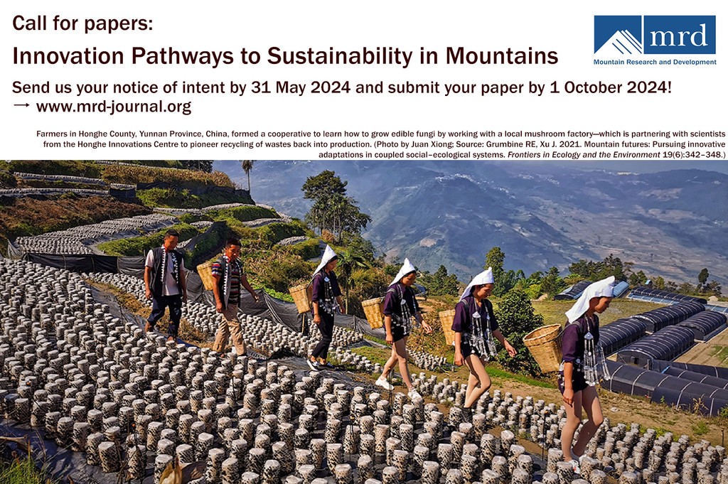 Call for papers! Submit your papers on Innovation Pathways to Sustainability in Mountains 

📅 31 May, full papers by 1 October 2024

#MountainsMatter

mrd-journal.org/issue/innovati…