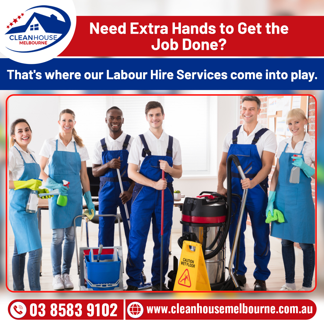 At Clean House Melbourne, we understand that sometimes you need a bit more manpower to tackle those big projects or special tasks.

📞03 8586 9102 or 📧 info@cleanhousemelbourne.com.au

#LabourHireMelbourne #BusinessSupport #WorkforceSolutions #ProjectSuccess #CleanHouseMelbourne