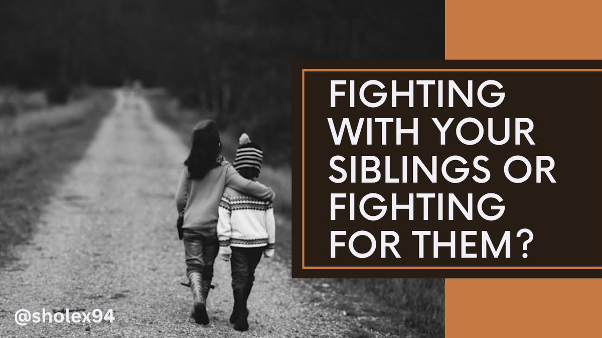 1/🧵
Siblings can be so lovely, they mean the whole world to us but then, there are some times we fight and it seems like we know not one another. 
Despite all the fight and rivalry we still come together because blood is thicker than water. 
#FamilyMatters 
#FamilyLove