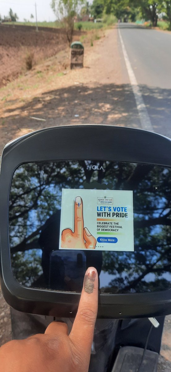 Your vote is your voice. It’s in your hand to change the world. मेरे ओला पर जाकर मैंने मतदान किया। @OlaElectric #buildTheFuture