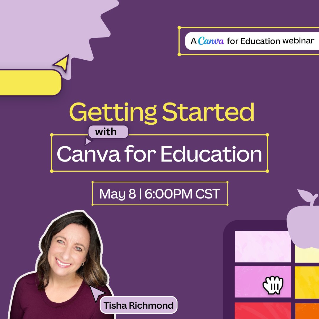 Starting in 10mins! 🚀 Register here: bit.ly/Getting-starte… Join us for a special, Teacher Appreciation Week edition of our monthly Education Community Webinar! Attend live for a chance to win Canva swag! 🎁