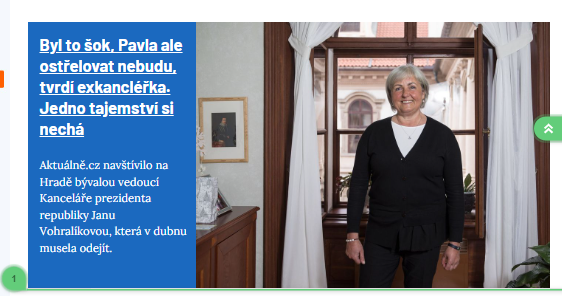 Protože bývalé kancléřce Hradu Janě Vohralíkové skončila s koncem dubna pracovní smlouva, zašel jsem se za ní na 'Hrad' podívat. Zajímalo mě, jak žije, jak vnímá uplynulý rok, jaké má plány. Zašel jsem na její besedu, protože dostává hodně pozvání. A také počet téměř stovky tisíc…