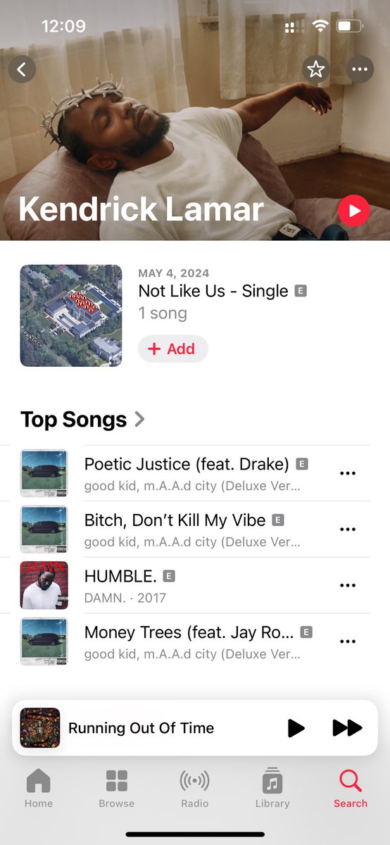 If this beef with Drake didn’t exist, Kendrick’s top played song? Well of course it’s poetic Justice ft…… DRAKE 

Only time he pop is with the 🐐’s 🥜 in his mouth. 

@OVOSound @Drake @kendricklamar @Akademiks @MetroBoomin @BETMusic