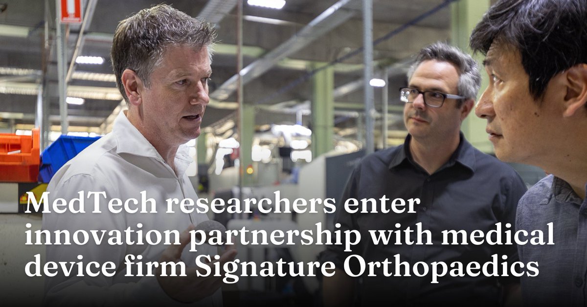 We are thrilled to announce a new partnership with Signature Orthopaedics, Australia's only manufacturer of implantable orthopaedic devices, & @RMIT. Learn how we'll link research excellence with one of the country's most innovative MedTech enterprises → unimelb.me/3JWyCzb