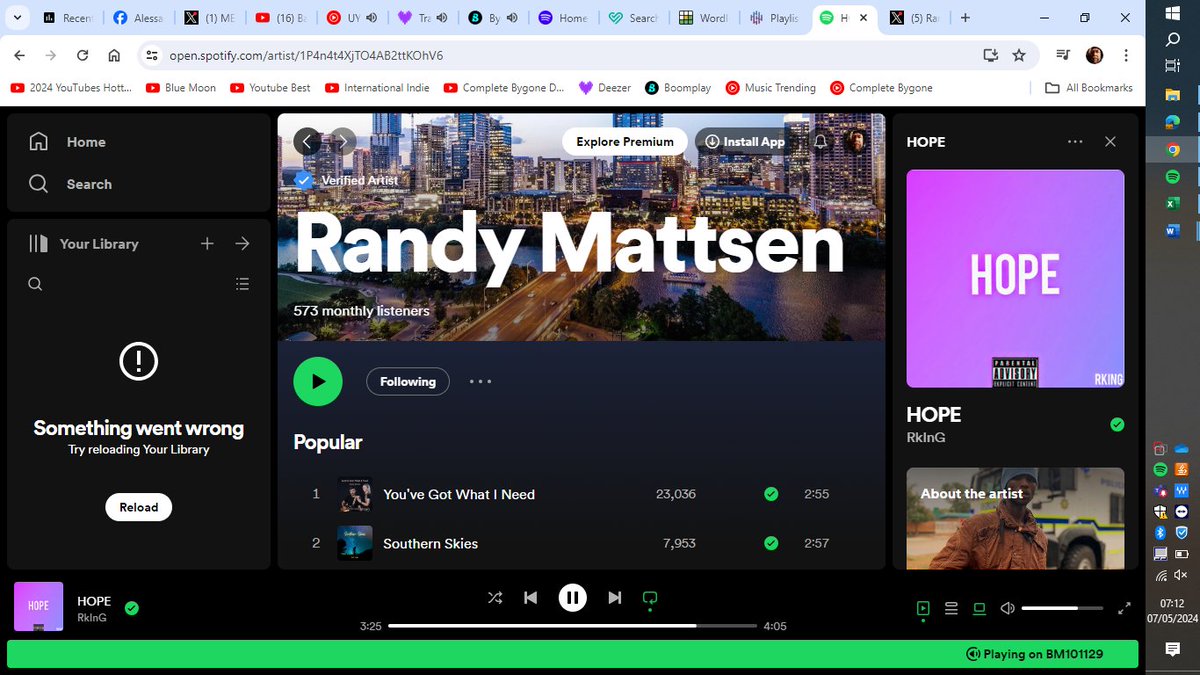 Hi @MattsenRandy, I was honoured to see that one of my tracks featured on your Spotify Radio. I am following you on Spotify and also now following your Spotify Radio too. Here is my Spotify Radio if you want to follow me: open.spotify.com/playlist/37i9d…