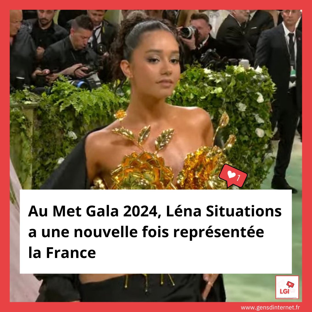 Au Met Gala 2024, Léna Situations a une nouvelle fois représentée la France ⬇️ gensdinternet.fr/2024/05/07/au-…