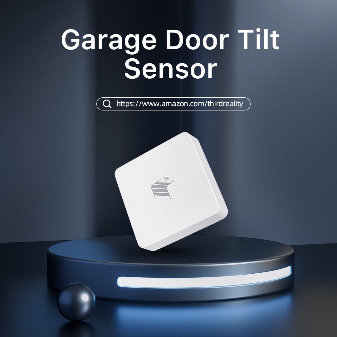 📣Introducing the Smart Garage Door Tilt Sensor 👀Receive instant alerts when your garage door is not fully closed. Easy DIY installation,  and protect your home! Pre-order on #Amazon now, supplies are limited! #THIRDREALITY #Zigbee #Alexa #Homeassistant #Hubitat #SmartThings