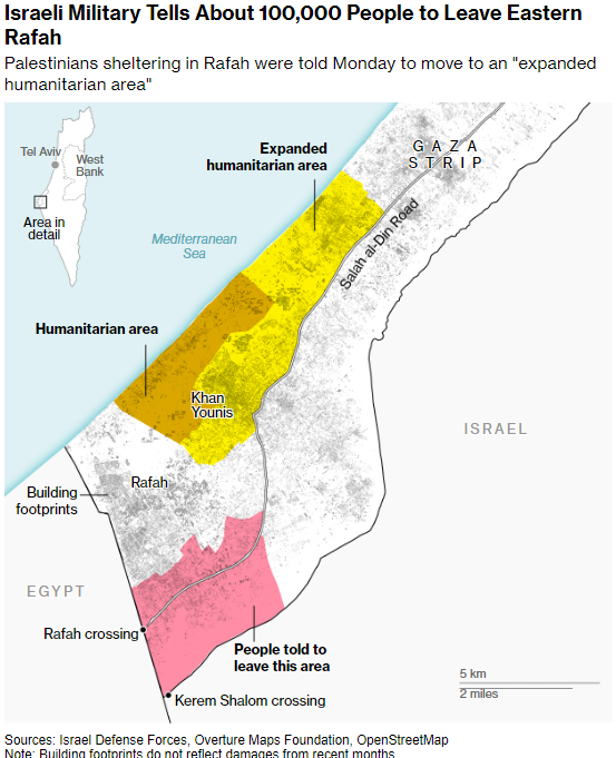 #Israel's troops took control of the Rafah border-crossing area in #Gaza on Tuesday morning, with #Hamas saying all aid flows from Egypt had stopped. bloomberg.com/news/articles/…