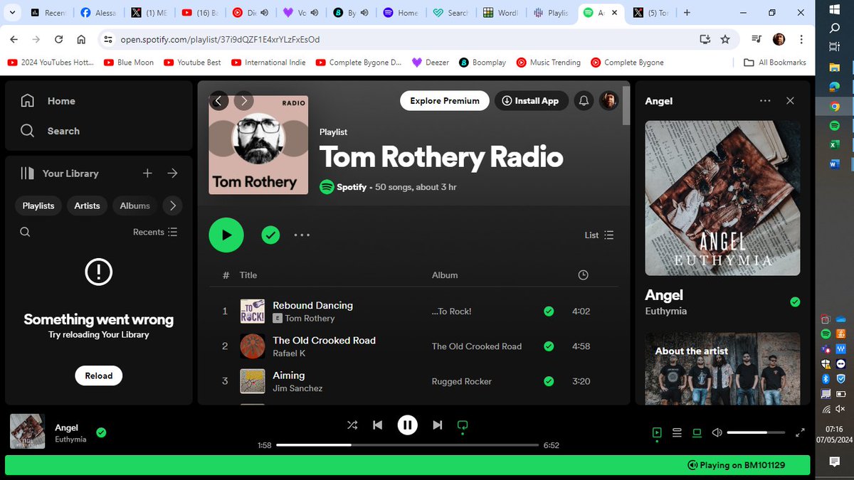 Hi @TomRothery, nice to e-meet you. I was honoured to see that one of my tracks featured on your Spotify Radio. I am following you on Spotify and X and also now following your Spotify Radio too. Here is my Spotify Radio if you want to follow me: open.spotify.com/playlist/37i9d…