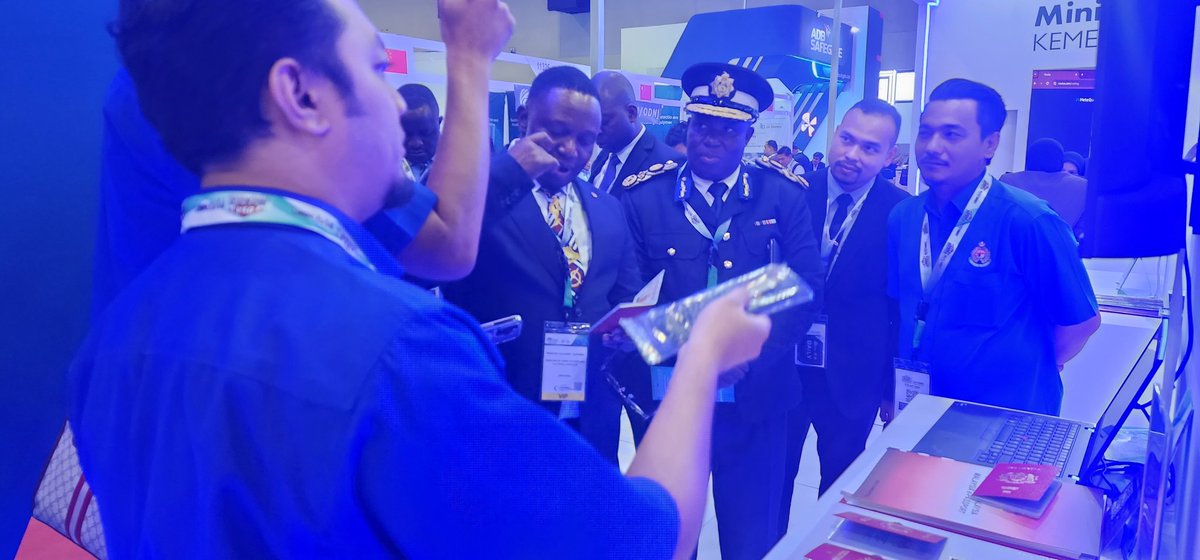 The Minister of Home Affairs and Cultural Heritage ,Hon Kazembe Kazembe, today visited the Malaysian Home Affairs Ministry Stand during the ongoing DSA Natsec Exhibition.