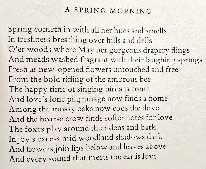 Fabulous. 🙂
#Springwatch #Poetry

• John Clare •