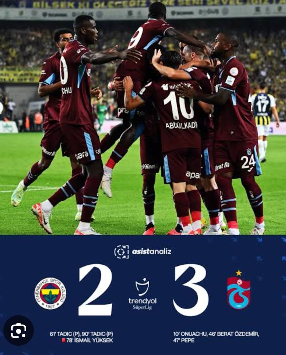 #Fenerbahçe burada liderliği kaybetti ve bir daha toparlanamadı.😊 #AbdullahAvcı #Trabzonspor ❤️💙