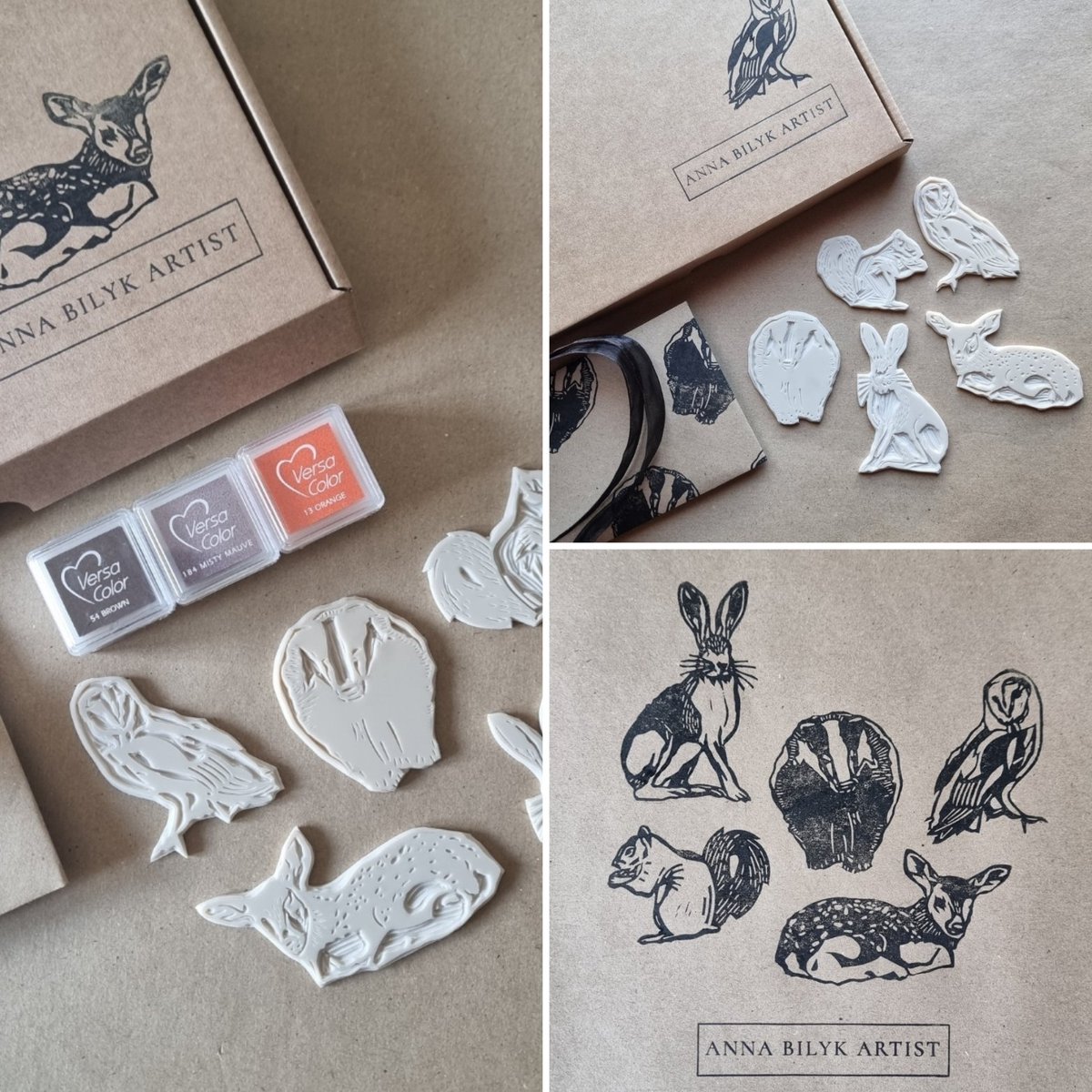 My most popular Stamp Kit Woodland Wildlife 🦌 - the Stamp Kits & Collections are all made from cut-offs on larger printmaking projects to save waste - you can find them : thebritishcrafthouse.co.uk/product/woodla… @BritishCrafting #stamps #craft #printmaking #earlybiz #shopindie #ukgiftam