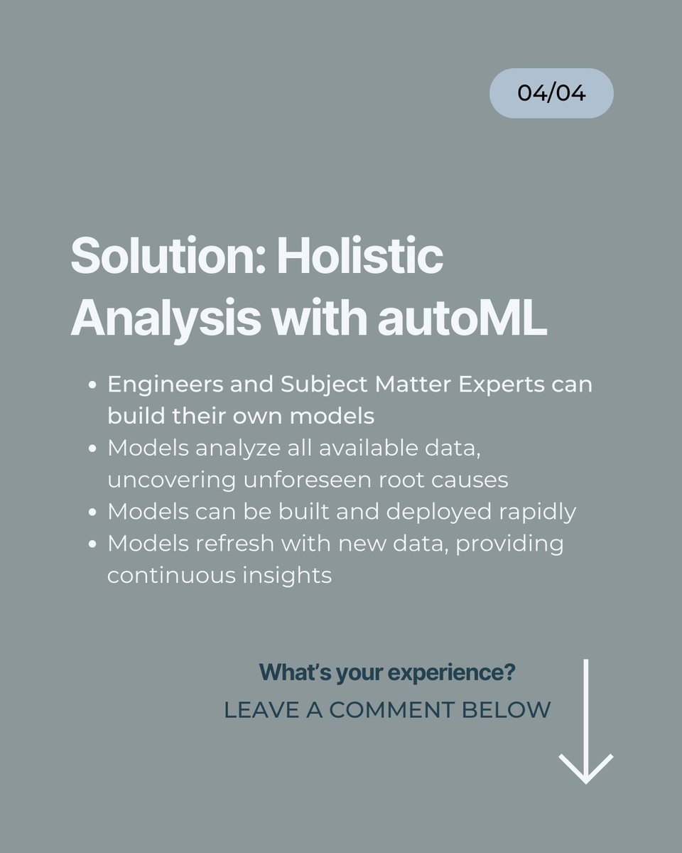 'Not enough data' or 'too much data' is a challenge for process-heavy industries. 

We recognize the importance of holistic analysis for informed decision-making. 

learn more: bit.ly/49VdCnj

#AdvancedAnalytics #HolisticAnalysis #autoML
