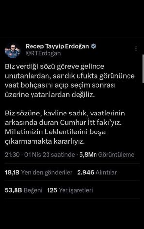 Seçim sonrası vaat bohçasının üzerine yatanlardan olmayın ...
Aslan pay eğitime 
mülakatsız atama 
çok sey istemiyoruz eğer bunlar zorsa vaat vermeseydınız <a href="/RTErdogan/">Recep Tayyip Erdoğan</a> <a href="/Yusuf__Tekin/">Yusuf Tekin</a> <a href="/memetsimsek/">Mehmet Simsek</a>
#YusufTekinİstifa #ŞimşekMebeMülakatsız68Bin