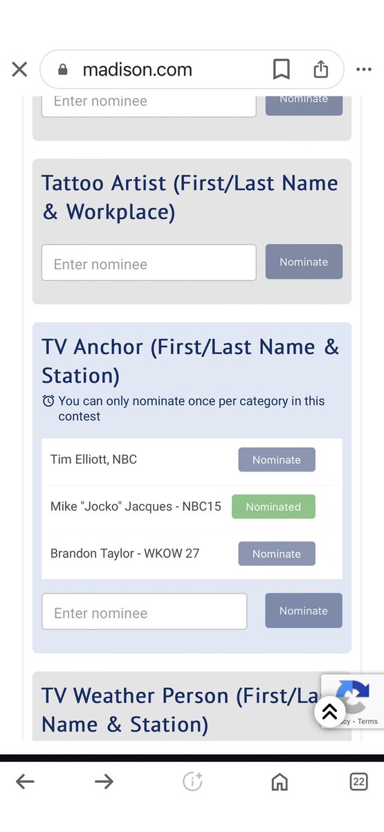 Can I beg for your nomination at this website? You only have to do it once until may 22nd? Please and thank you 🙏🏼 madison.com/exclusive/read…