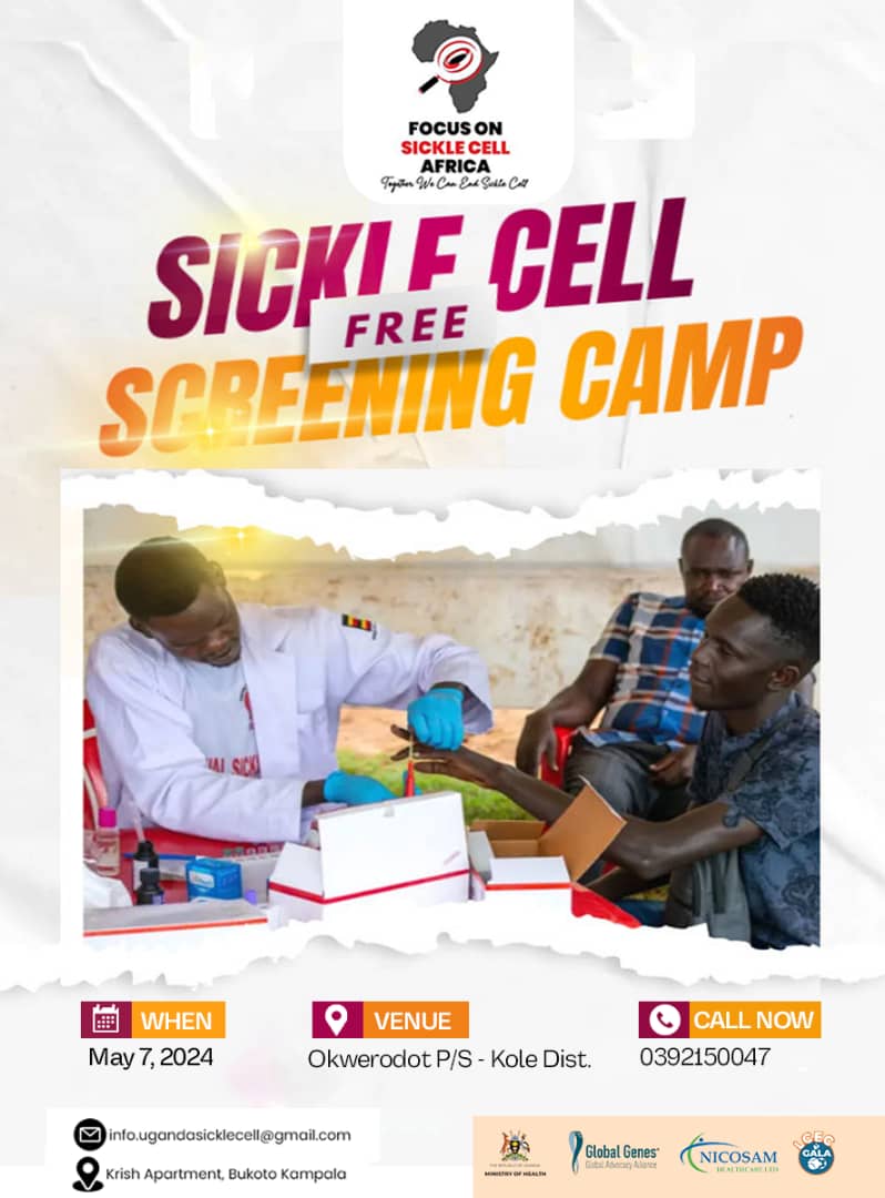 Sickle Cell Testing 
Happening in Kole District,for a belated women's day celebration at Okwerodot Primary school; awareness session,counselling, health Education.
Supported by @JudithAlyek, 
the Woman MP for Kole Dist.
@MinofHealthUG @cphluganda 
@ConquerSCD @GlobalGenes