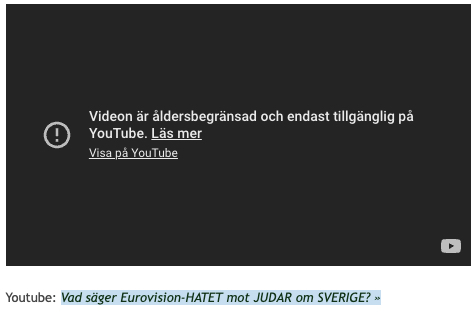 Min video om Malmös antisemitism har åldersbegränsats av YouTube. Det förekommer varken våld eller nakenhet i videon. Detta är en mycket tveksam utveckling. youtube.com/watch?v=Vhzm3r…