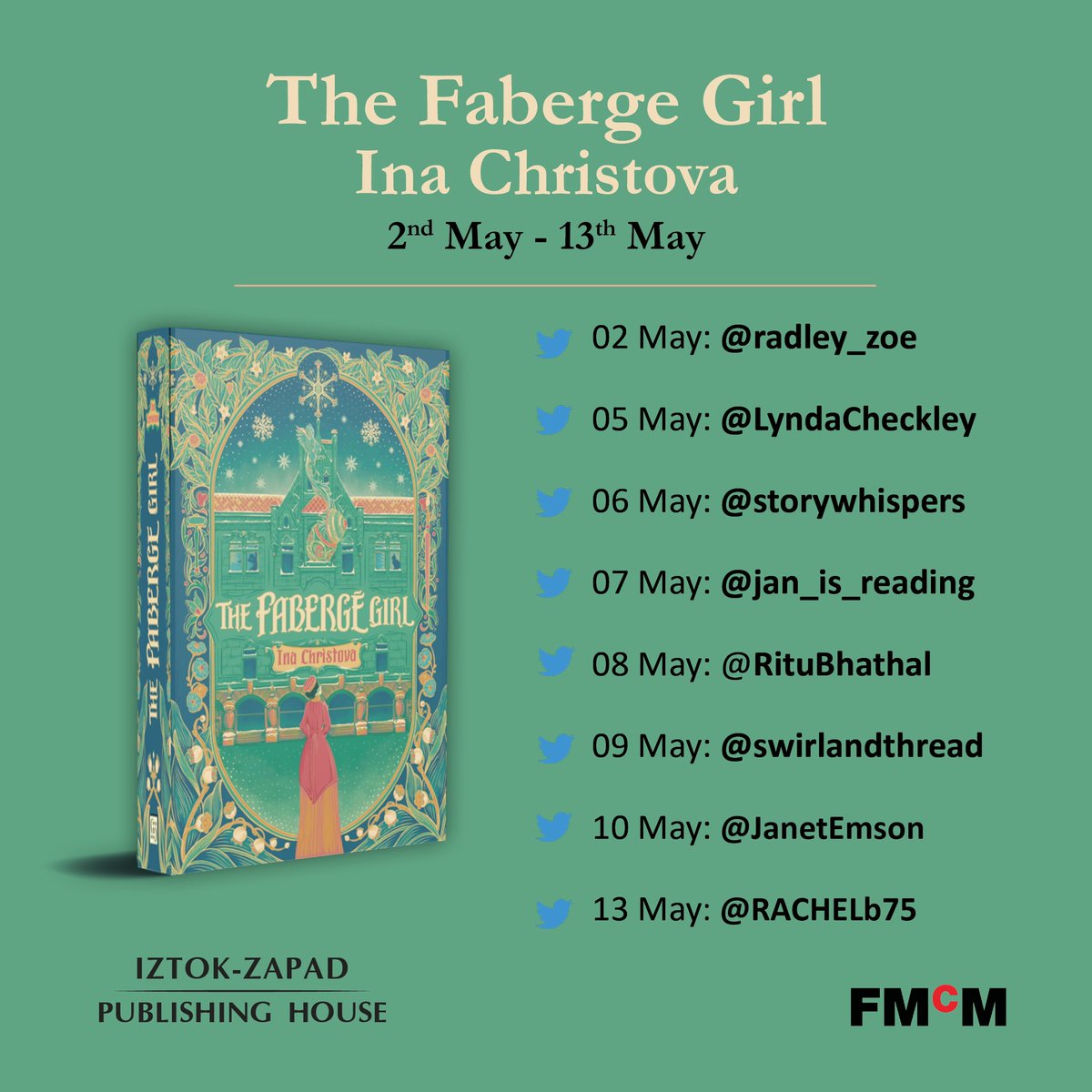 📚 BLOG TOUR 📚 It’s my stop on the #BlogTour for this amazing debut from @Ina_Christova The Fabergè Girl Due out 16/5 Based on the true story of Alma Pihl, the only female jewellery designer at the House of Fabergé @FMcMAssociates @Iztok_Zapad twoheadsarebetterthanone.home.blog/2024/05/05/the…