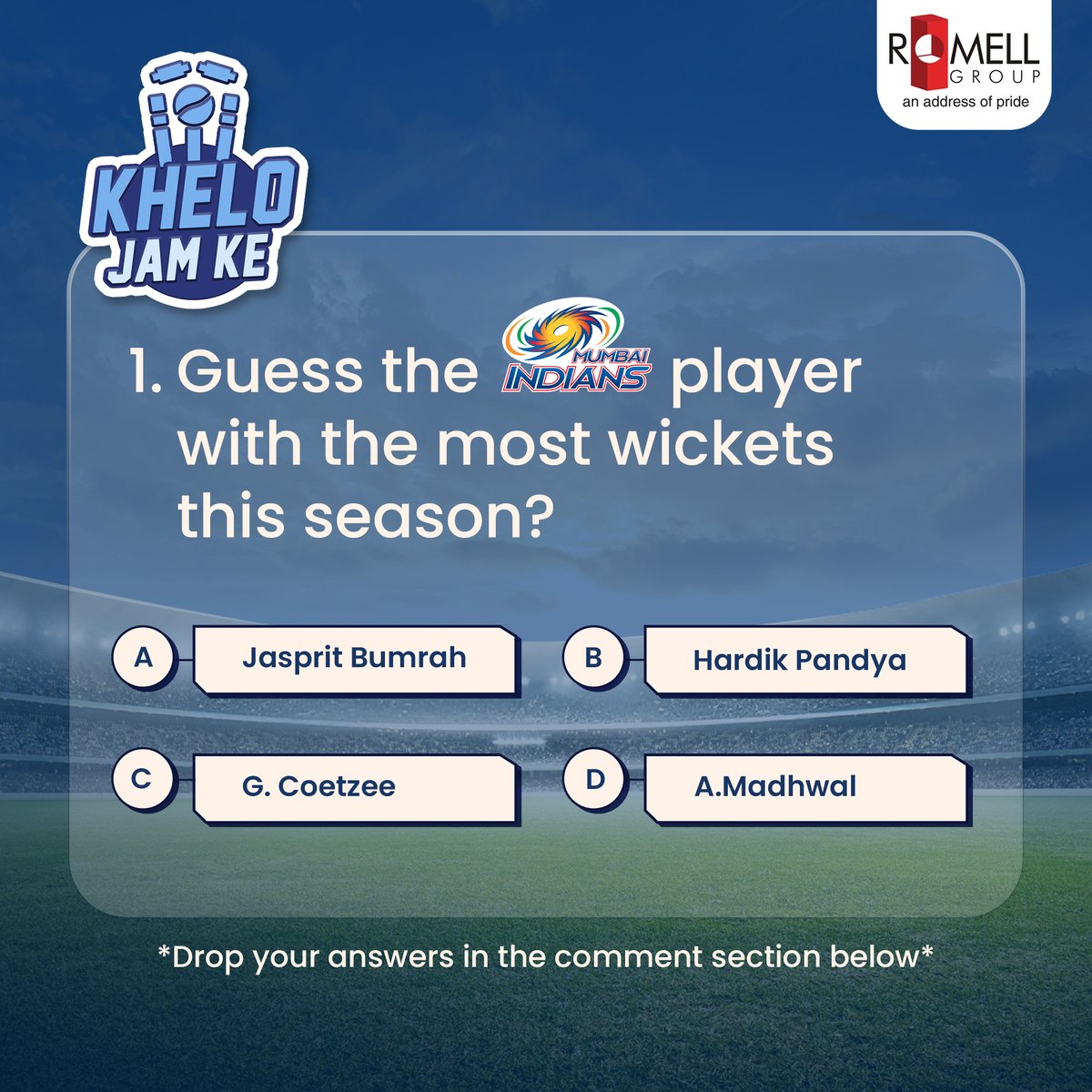 Get on the screen and scream, 'Mumbai, Mumbai!' Drop your answers as fast as Mumbai Indians takes a wicket!