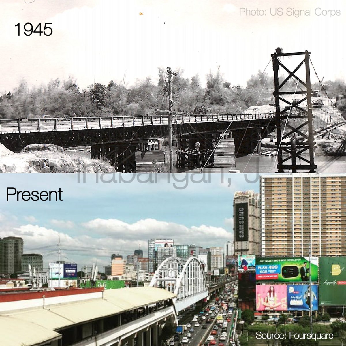 Believe it or not, both photos are located in one spot – Guadalupe, Makati facing Mandaluyong. The landscape has rapidly changed in just 79 years. That’s why more trees are essential in the metropolis.