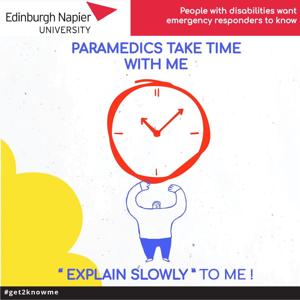 ⭐ During Scottish Learning Disability Week we are sharing fantastic posters co-designed by researchers & people with learning disabilities (see below)!

The #get2knowme project aims to increase awareness about #emergencycare and what ppl want emergency responders to know 👇