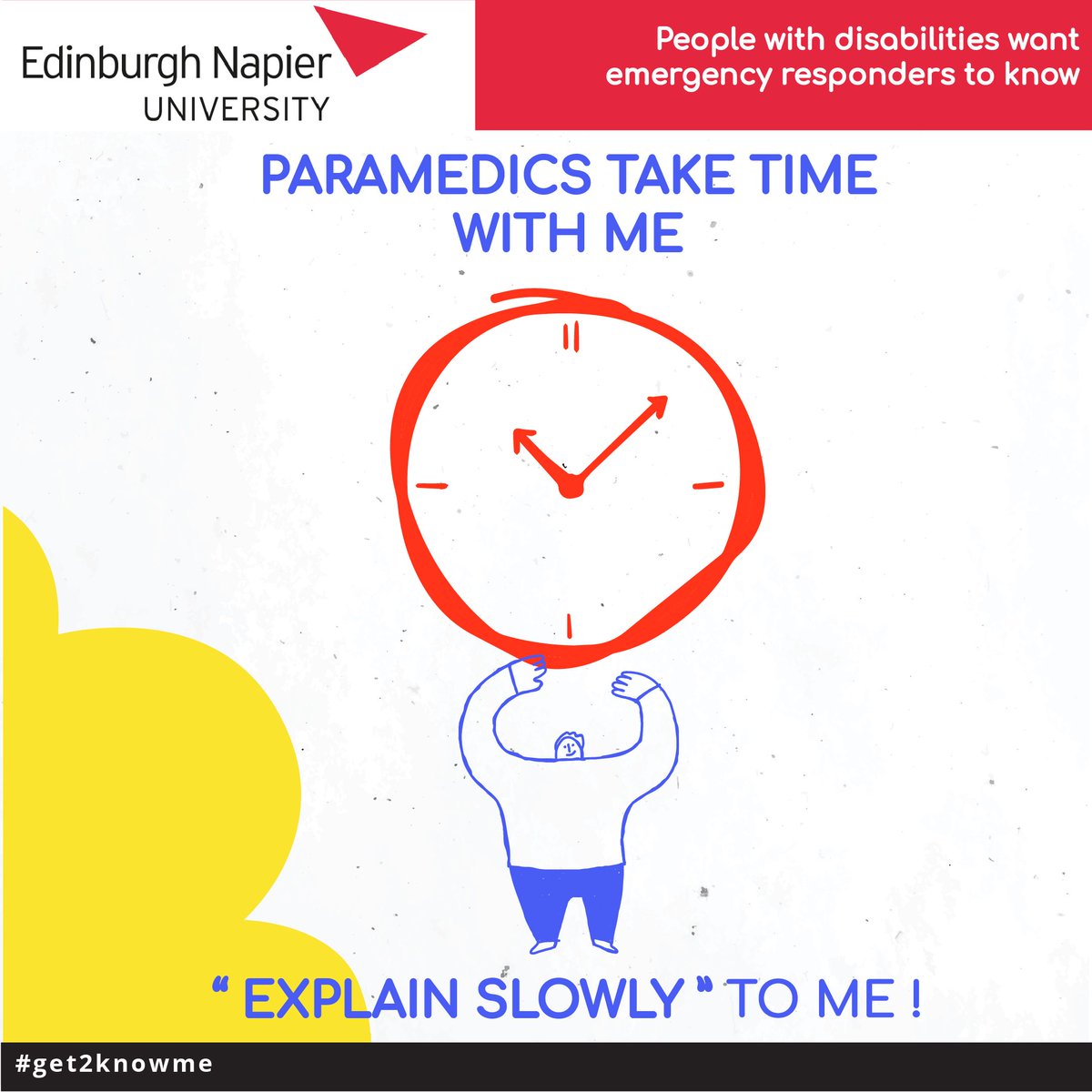 ⭐ During Scottish Learning Disability Week we are sharing fantastic posters co-designed by researchers & people with learning disabilities (see below)! The #get2knowme project aims to increase awareness about #emergencycare and what ppl want emergency responders to know 👇