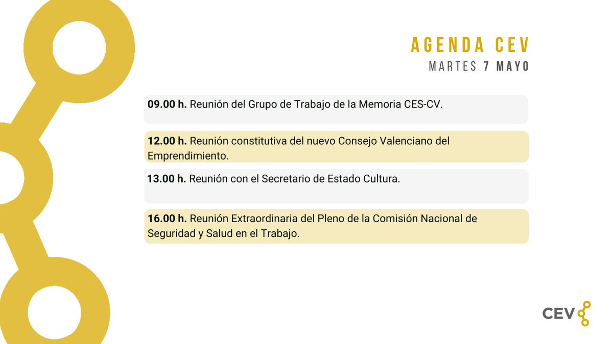 🗓️ ¡Buenos días! Agenda de la #CEV para hoy👇