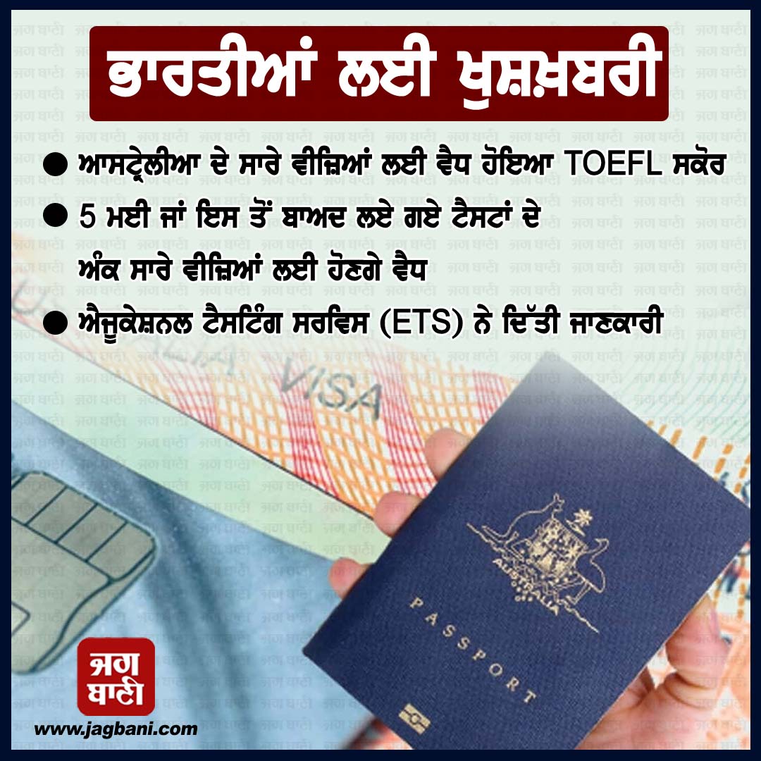 JagbaniOnline's tweet photo. ਭਾਰਤੀਆਂ ਲਈ ਖੁਸ਼ਖ਼ਬਰੀ, ਆਸਟ੍ਰੇਲੀਆ ਵੀਜ਼ਾ ਲਈ ਵੈਧ ਹੋਇਆ TOEFL ਸਕੋਰ
#Australia #Visa #Indians #TOEFLScore https://t.co/Do4N4KK4lU