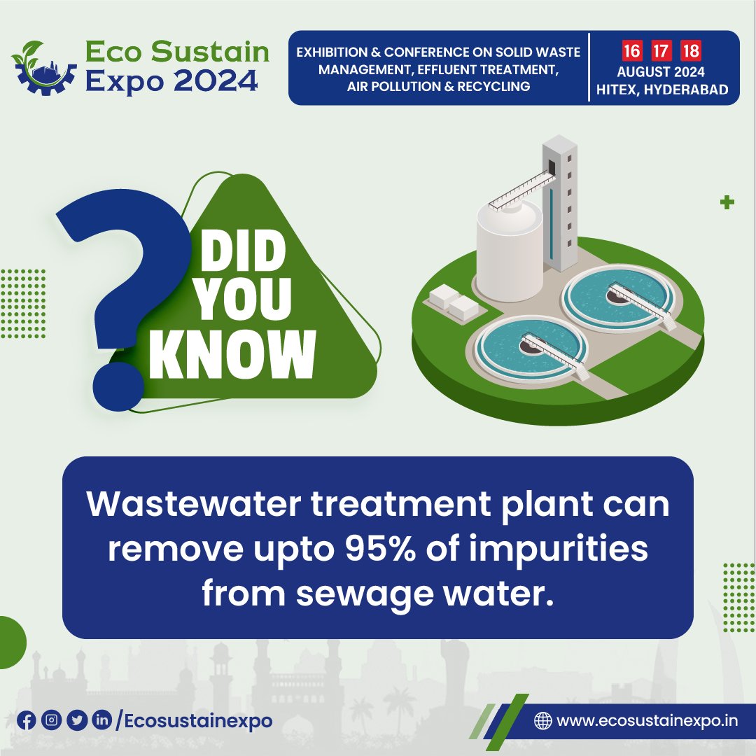 Through advanced filtration & purification processes, wastewater treatment plants ensure that harmful pollutants & contaminants are significantly reduced.

#Watertreatmentplants #watertreatment #Industryexperts #Ecoinnovators #watermanagement #wastewater #Ecosustainexpo