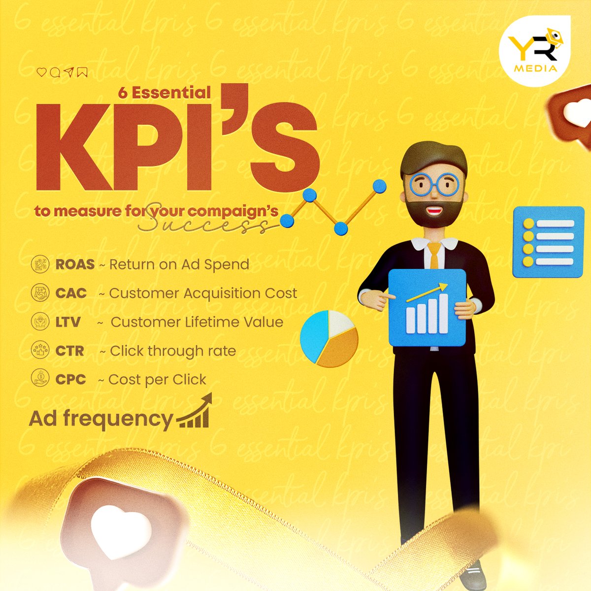 Stop Guessing, Start Measuring!

Master these 6 KPIs and unlock powerful insights to improve your next campaign.

#kpi #metrics #adcampaign #Marketing #Branding #digitalmarketing #socialmedia #influencermarketing #digitaladvertising #socialmediamarketing #yrmedia #Chennai