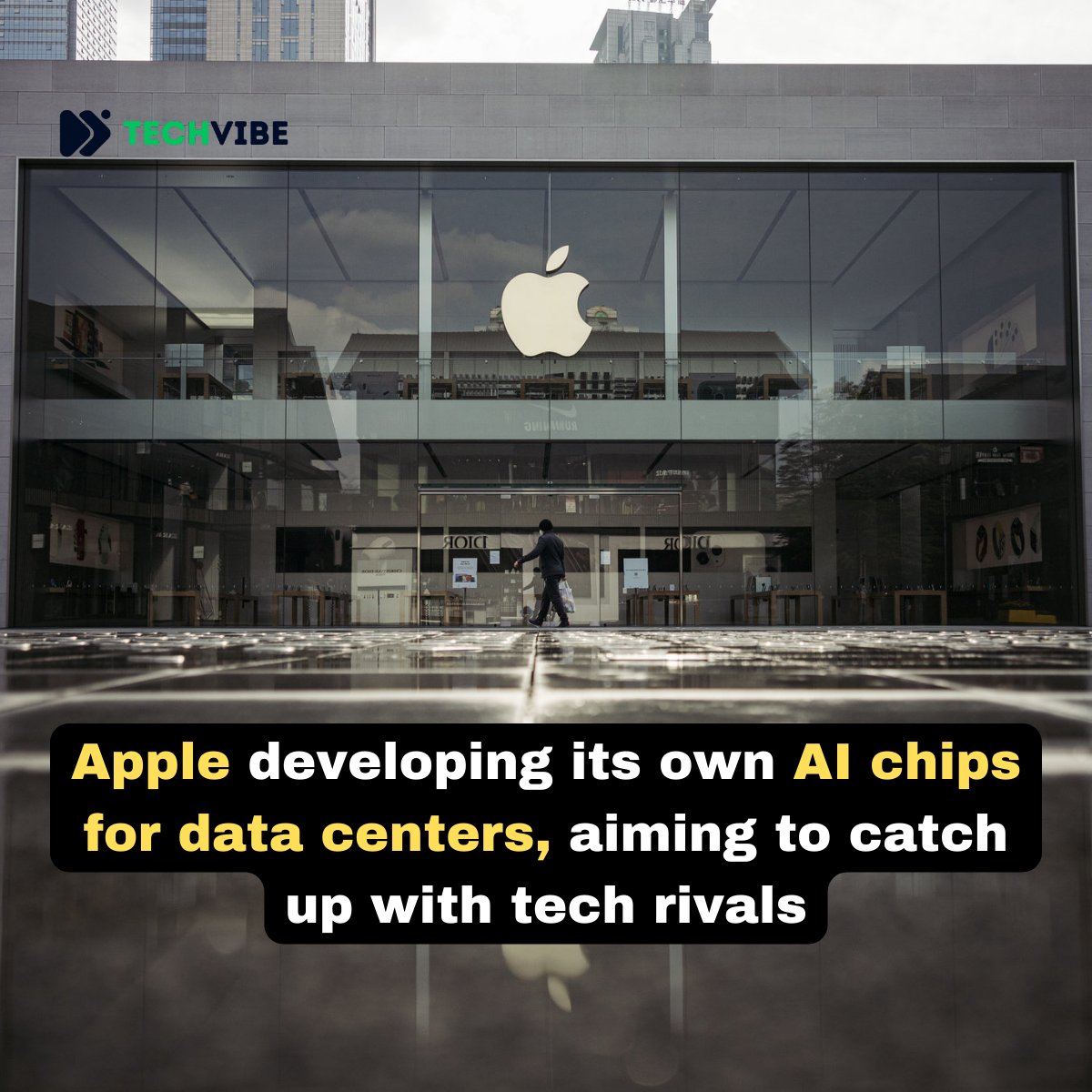 Apple forges ahead with AI-centric chips for data centers, intensifying competition in the tech sphere. more: t.ly/VftFI #Apple #AIChips #AI #AInews
