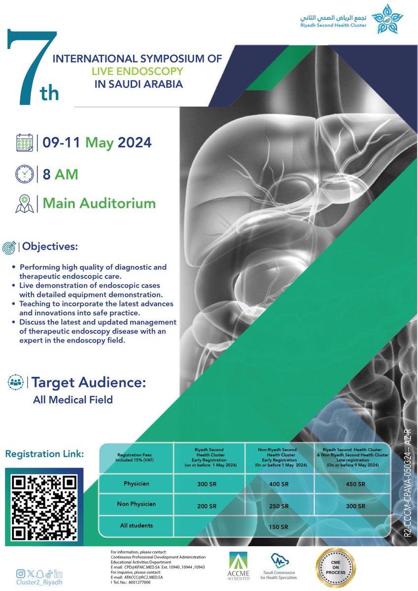 We wish the best of luck to our endorsed event Saudi Live Endoscopy 2024 taking place this week, May 9 - 11. 🗓️Programme details: esge.com/api/live/resou… ☑️Registration: zoom.us/webinar/regist….