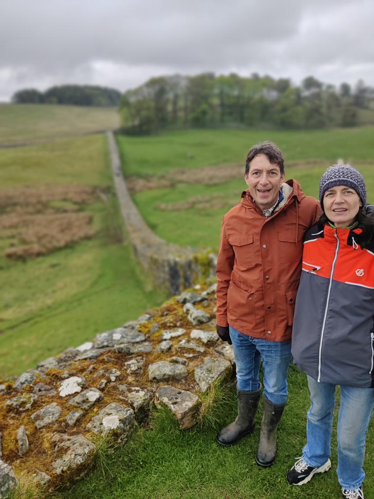 Friends in the North.  Visiting Hadrian's wall.  #hadrianswall #housesteads #roman #visitnorthumberland
#nationaltrust #englishheritage #cragendfarm