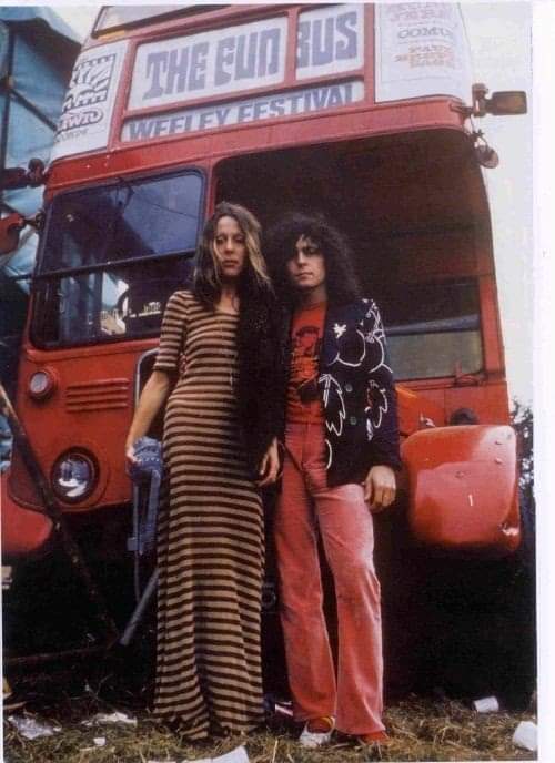 Weeley pop festival - Marc Bolan and wife - The Fun Bus.
#TourbusTuesday