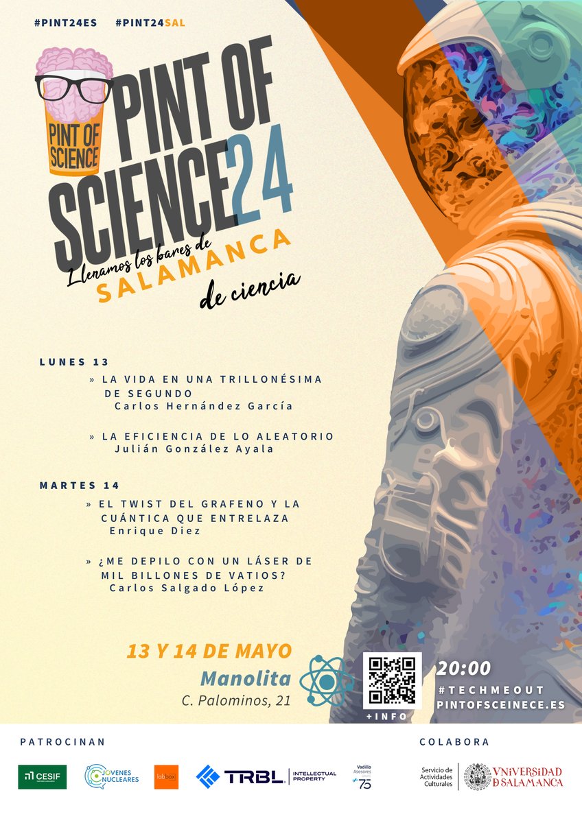 #ICTSNews ¡No os perdáis la nueva edición del @pintofscienceES en Salamanca! En la cafetería Manolita estará el próximo martes nuestro compañero Carlos Salgado descubriendo el maravilloso mundo de los láseres intensos!