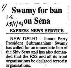 Dear @Swamy39 Not only India Today at that period: even Caravan, The Illustrated Weekly, the Organiser.... Whatever you want... All those magazines will expose you and your stand on RSS, VHP and Hindutva at that time. But your Swamytards tell us that they are fake.