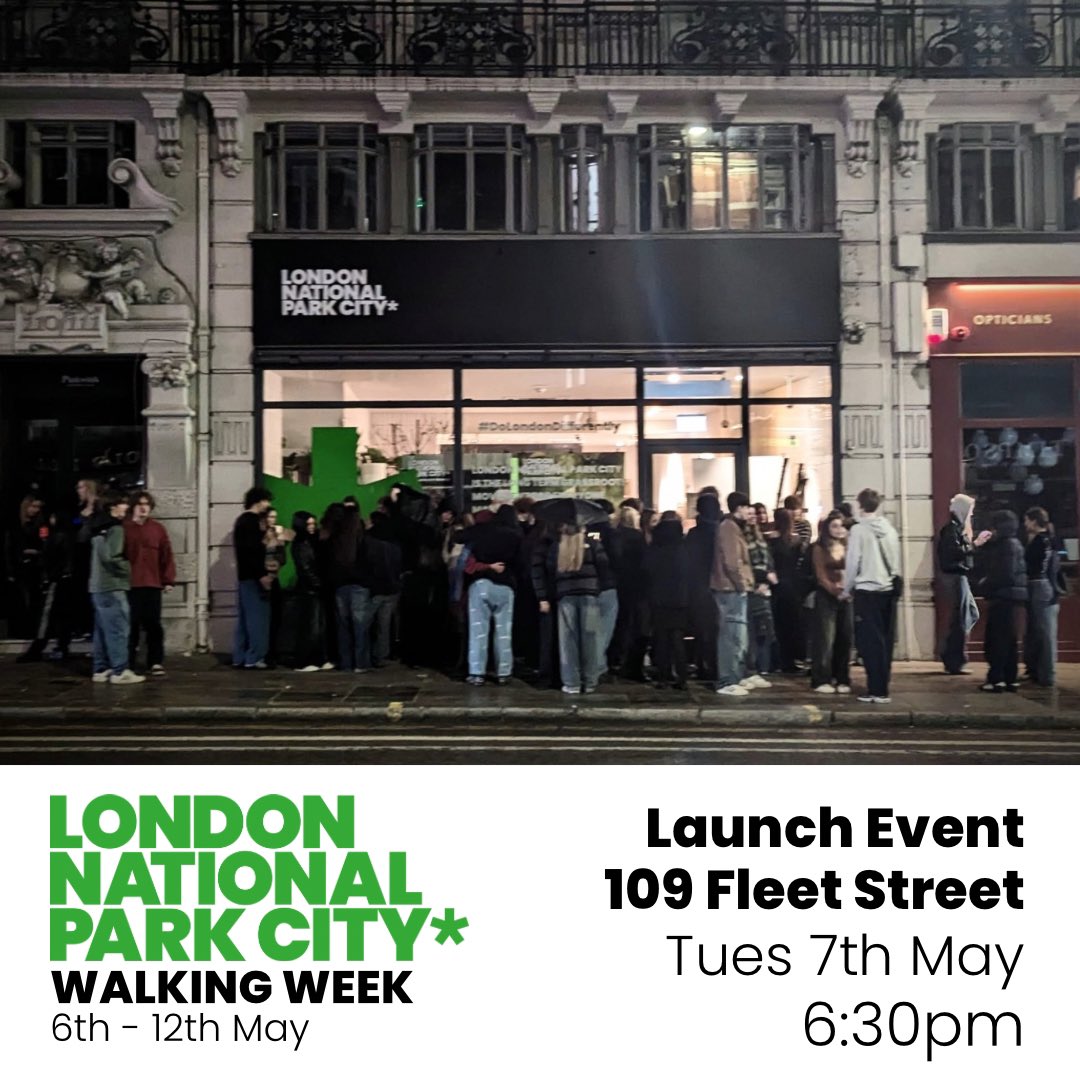 Join us tonight for the #WalkingWeek launch at the @LondonNPC Visitors Centre. 
🥾 We’re starting off with a walk from Liverpool St at 5:30 #MagicofWalking 

community.nationalparkcity.org/events/footway…