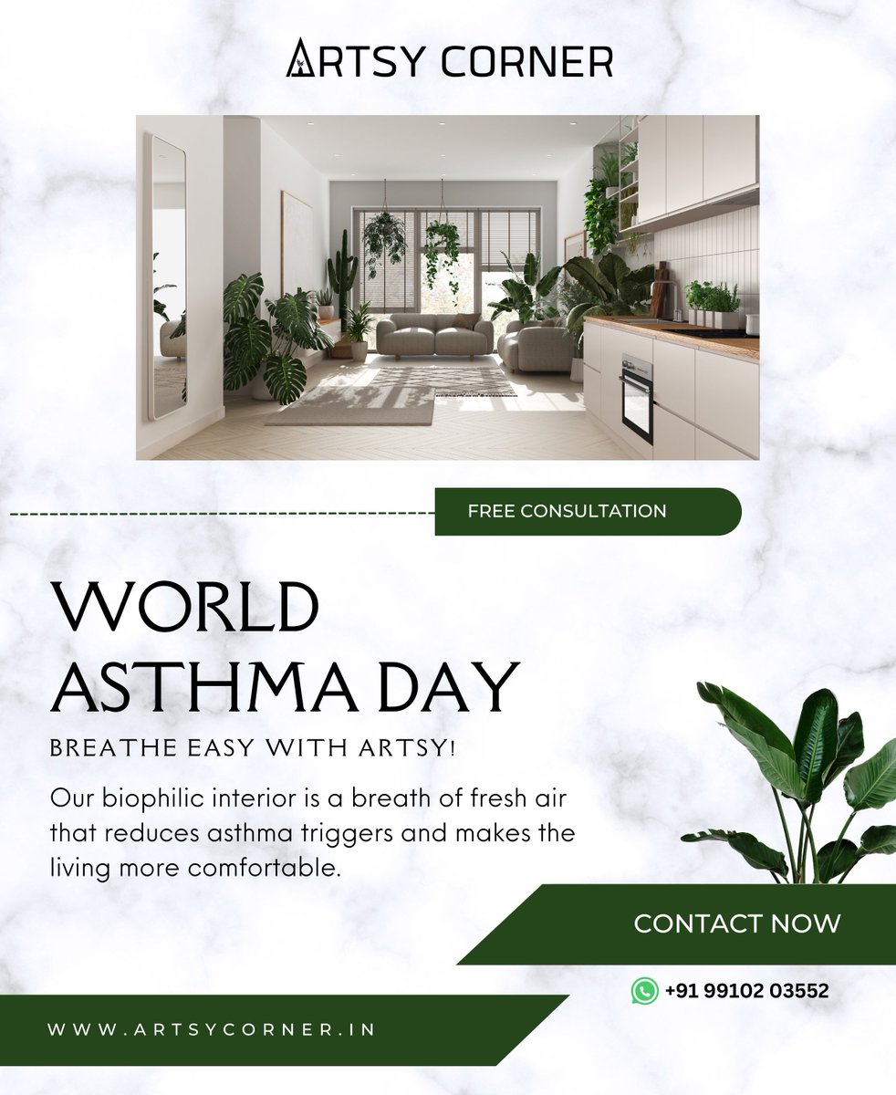 Let's create a space you'll love coming home to!

Book Free Consultation Now 
artsycorner.in/interior-desig…

#artsycorner #interiordesign #WorldAsthmaDay2024  #interiorstyling #interiordesigner #interiordecorating #interiorinspiration #interior123 #interiorstyle #interiordesignideas