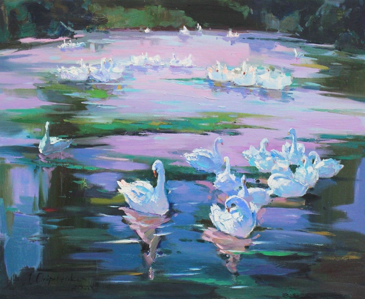 Alisa Onipchenko-Cherniakovska (Ukrainian,b.1990), Swan lake, 2020