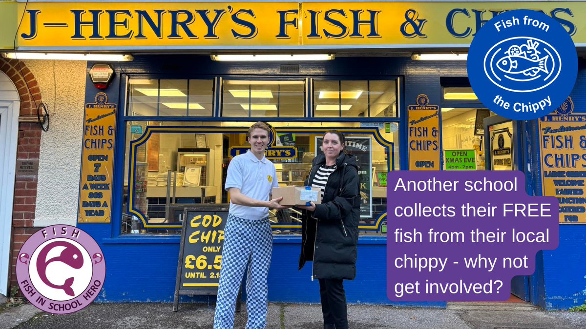 🐟  Fish from the Chippy is back! 🛒 Collect free Hake from your local chippy for pupils to use in school & cook delicious dishes. ℹ️ Details ⤵️ facebook.com/groups/fishhero 🍜 There’s resources & recipes to support! @FoodTCentre @FishmongersCo